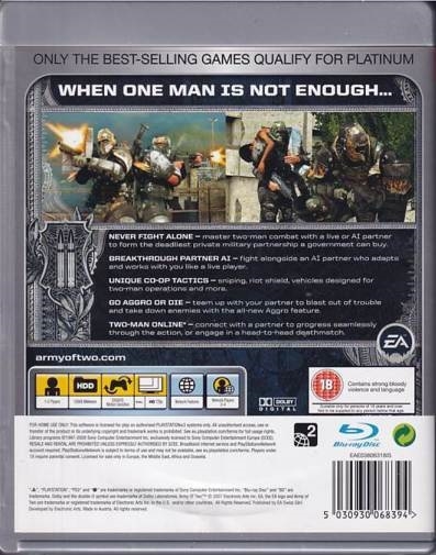 Army of Two - Platinum - PS3 - (B Grade) (Genbrug)